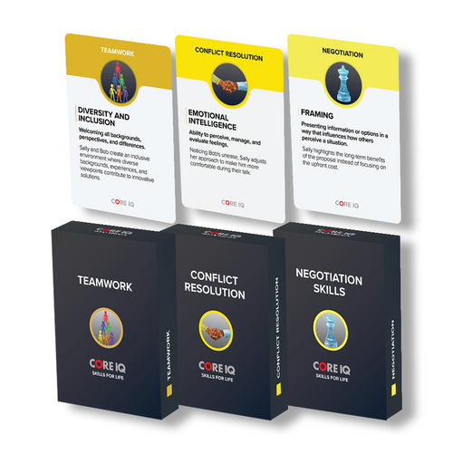 Core IQ WE bundle: Teamwork, Conflict Resolution, and Negotiation Skills card decks